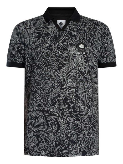 Pretty Green Resonance Linear Poloshirt, Schwarz - Image 6