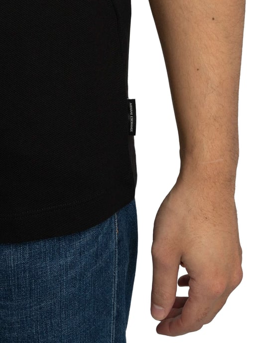 Armani Exchange Schmal Geschnittenes Poloshirt Mit Kontrastkragen, Schwarz - Image 5