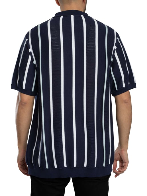 Fila Giorgio Patchwork-Strickpolohemd, Blau - Image 3