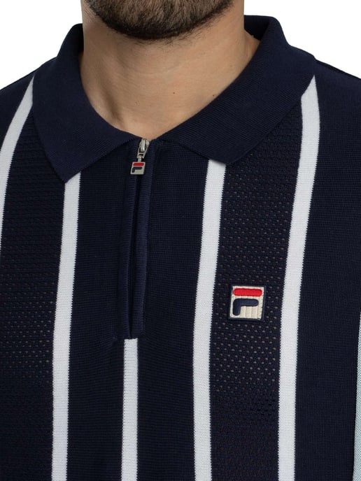 Fila Giorgio Patchwork-Strickpolohemd, Blau - Image 4