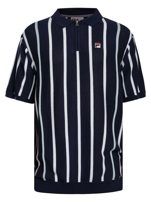 Fila Giorgio Patchwork-Strickpolohemd, Blau - Image 5