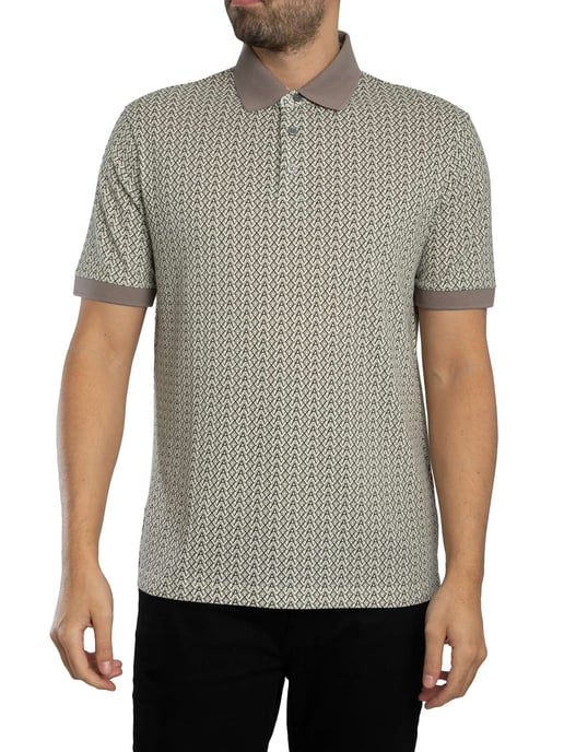 Armani Exchange Poloshirt Mit Allover-Print, Beige - Image 1