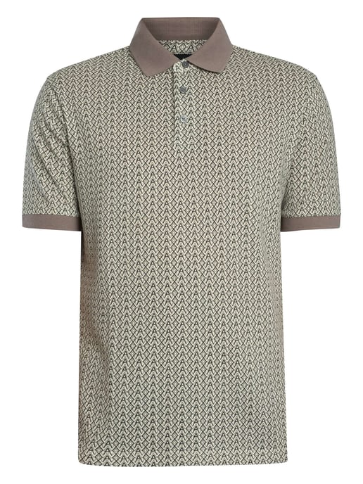 Armani Exchange Poloshirt Mit Allover-Print, Beige - Image 5