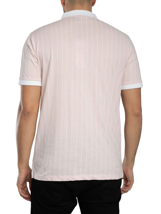Fila Klassisches Gestreiftes Vintage-Poloshirt, Rosa - Image 3