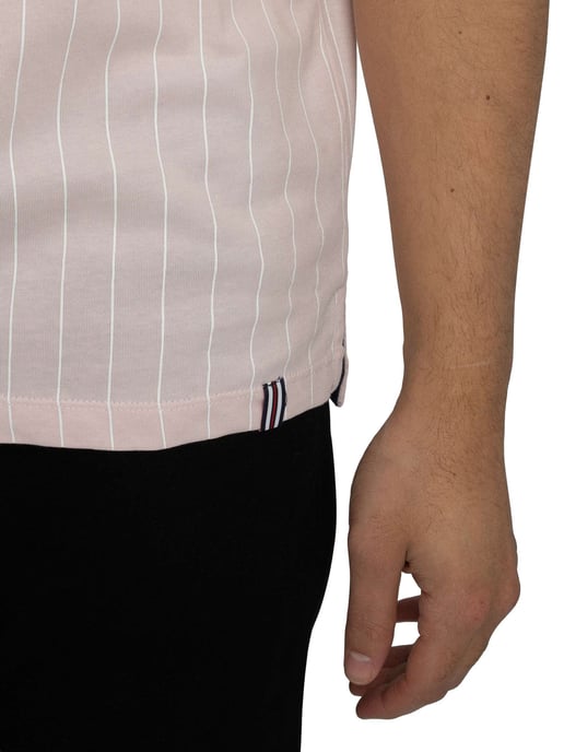 Fila Klassisches Gestreiftes Vintage-Poloshirt, Rosa - Image 5