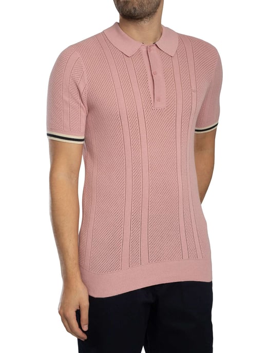 Superdry Poloshirt Mit Strickstruktur, Rosa - Image 2