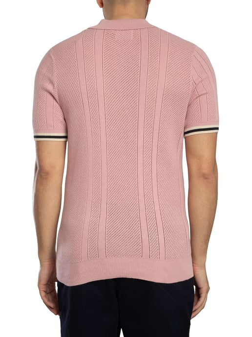 Superdry Poloshirt Mit Strickstruktur, Rosa - Image 3