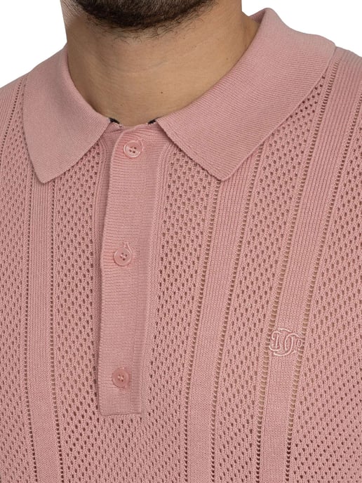 Superdry Poloshirt Mit Strickstruktur, Rosa - Image 4