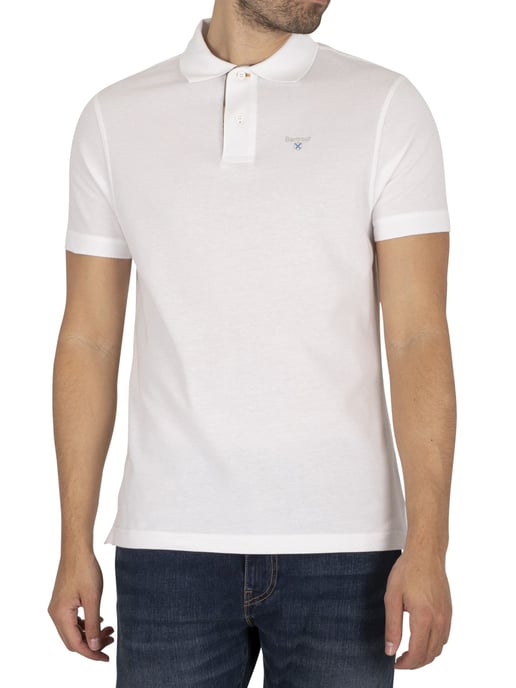 Barbour Tartan Pique Poloshirt, Weiß - Image 1