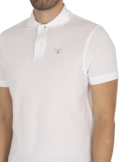 Barbour Tartan Pique Poloshirt, Weiß - Image 4