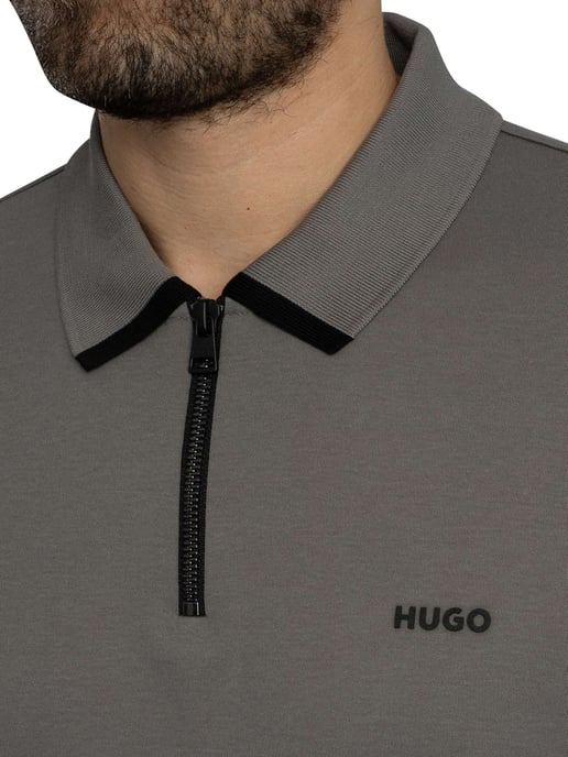 HUGO Dalomin Zip Poloshirt, Grau - Image 4