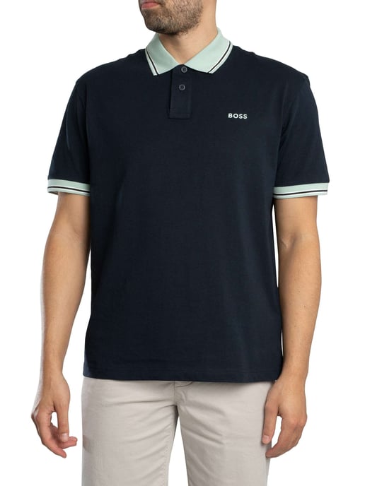 BOSS PE Blocks Poloshirt, Blau - Image 1