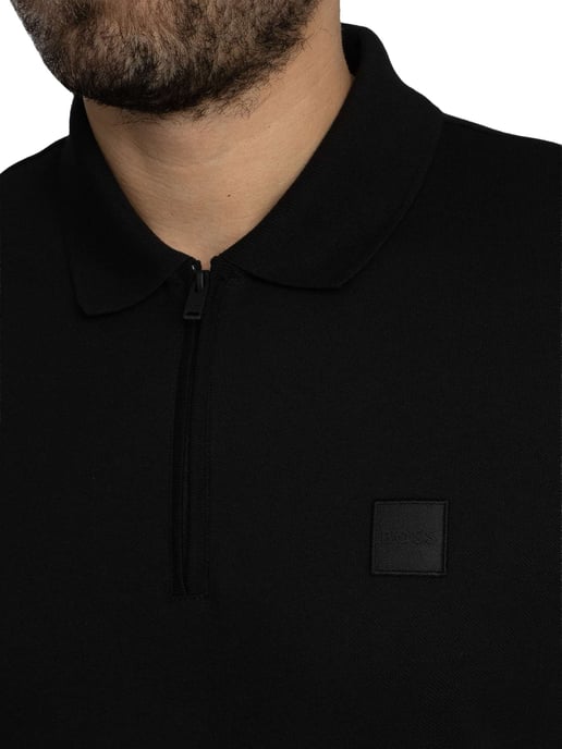 BOSS Passer Zip Polohemd, Schwarz - Image 4