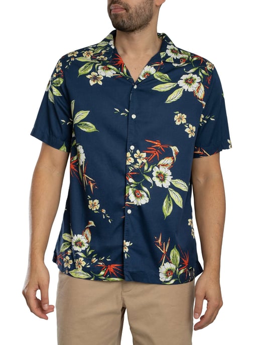 Superdry Kurzärmliges Hemd Mit Hawaii-Print, Blau - Image 2