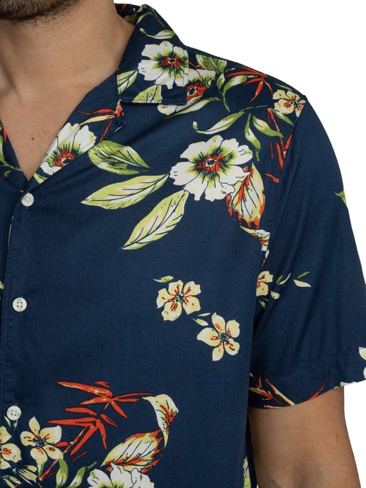 Superdry Kurzärmliges Hemd Mit Hawaii-Print, Blau - Image 4