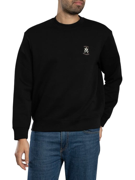 Armani Exchange Brust Logo Sweatshirt, Schwarz - Image 1