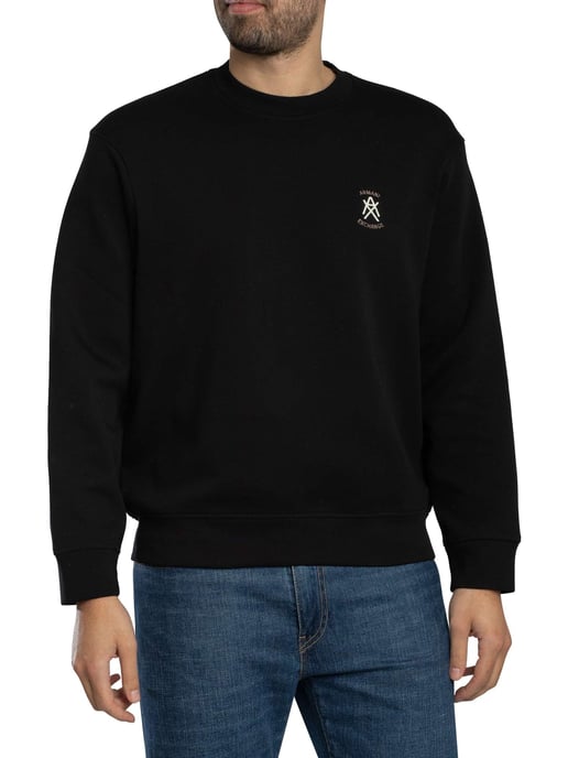 Armani Exchange Brust Logo Sweatshirt, Schwarz - Image 2