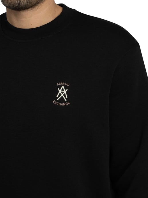 Armani Exchange Brust Logo Sweatshirt, Schwarz - Image 4