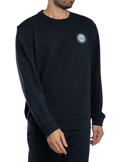 EA7 Sweatshirt Mit Logo-Patch, Blau - Image 2