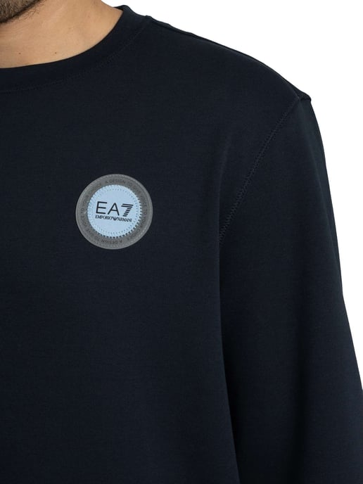 EA7 Sweatshirt Mit Logo-Patch, Blau - Image 4