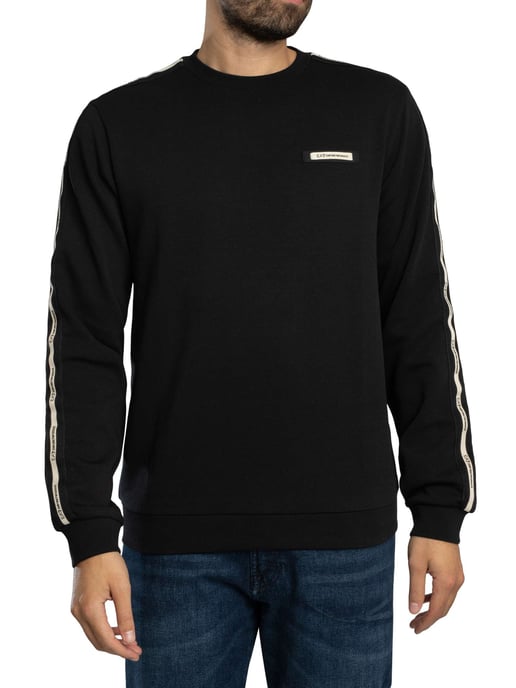 EA7 Marken-Rippsweatshirt, Schwarz - Image 2