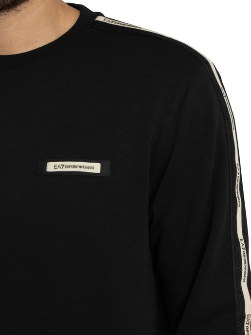 EA7 Marken-Rippsweatshirt, Schwarz - Image 4