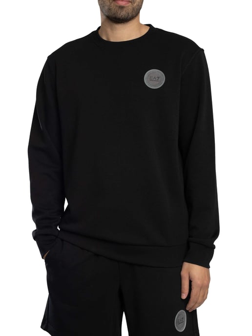 EA7 Sweatshirt Mit Logo-Patch, Schwarz - Image 2
