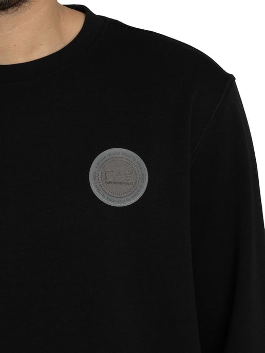EA7 Sweatshirt Mit Logo-Patch, Schwarz - Image 4
