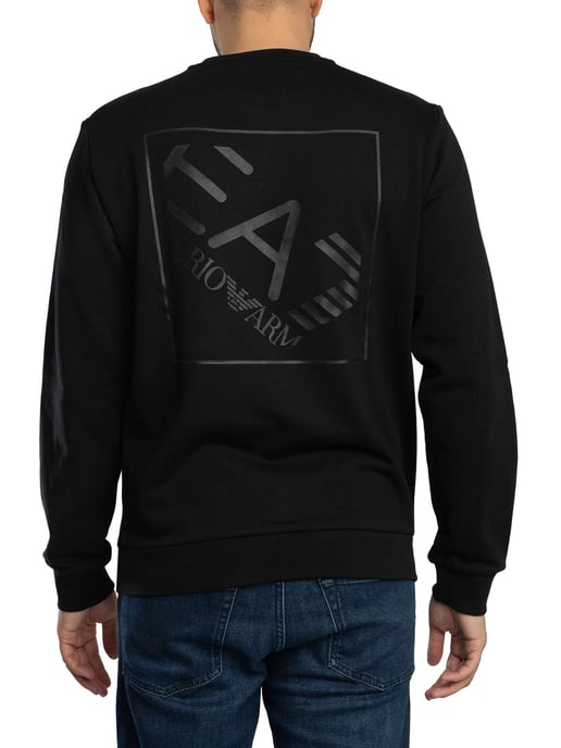 EA7 Sweatshirt Mit Back Box Logo, Schwarz - Image 3