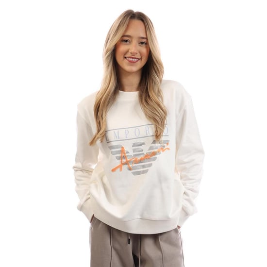 Emporio Armani - "EA7" Sweatshirt für Damen, Baumwolle (Weiß) - Image 2