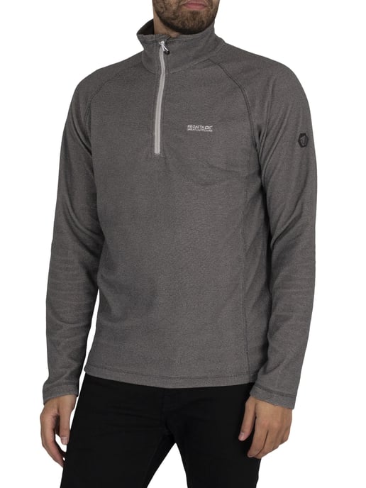 Regatta Montes Leichtes Mini-Streifen-Sweatshirt Mit Halbem Reißverschluss, Grau - Image 1