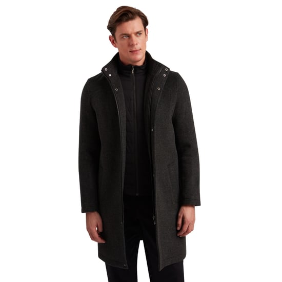 Ted Baker Ederson Wollmischung, Grauer Mantel Mit Stehkragen - Image 4