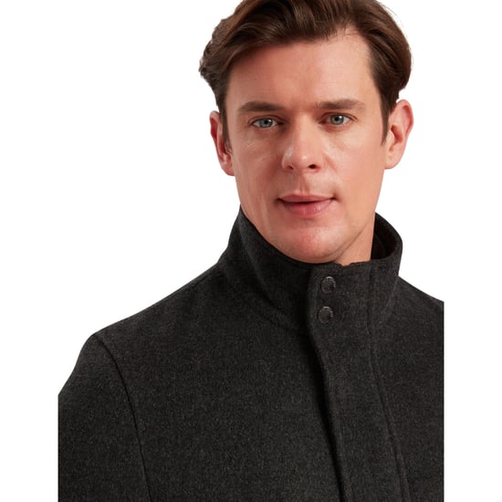 Ted Baker Ederson Wollmischung, Grauer Mantel Mit Stehkragen - Image 5