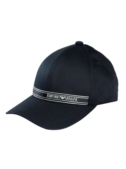Emporio Armani Markenstreifenkappe, Blau - Image 1