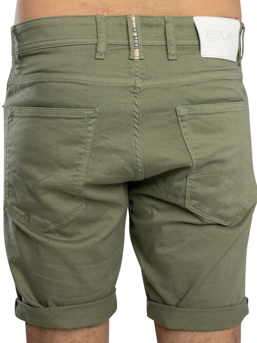 Replay RBJ 981 Denim Tapered Shorts, Grün - Image 4
