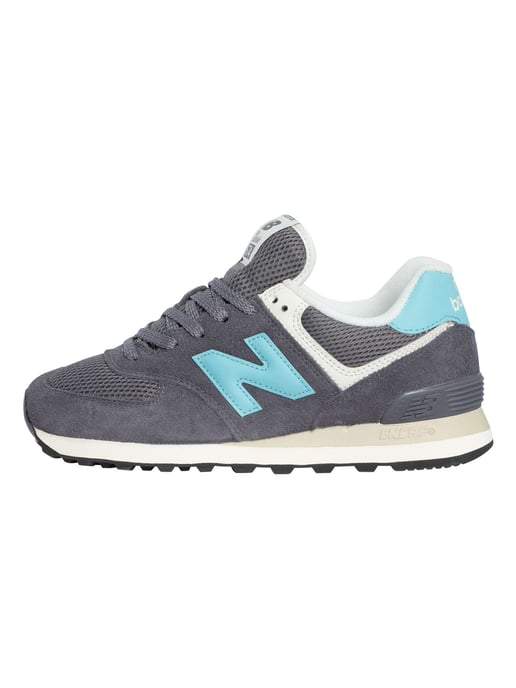New Balance 574 Wildleder Trainer, Grau - Image 2