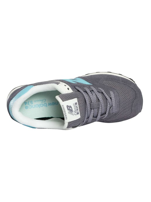 New Balance 574 Wildleder Trainer, Grau - Image 6