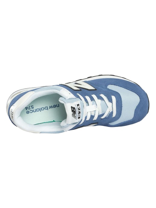 New Balance 574 Wildleder Trainer, Blau - Image 6