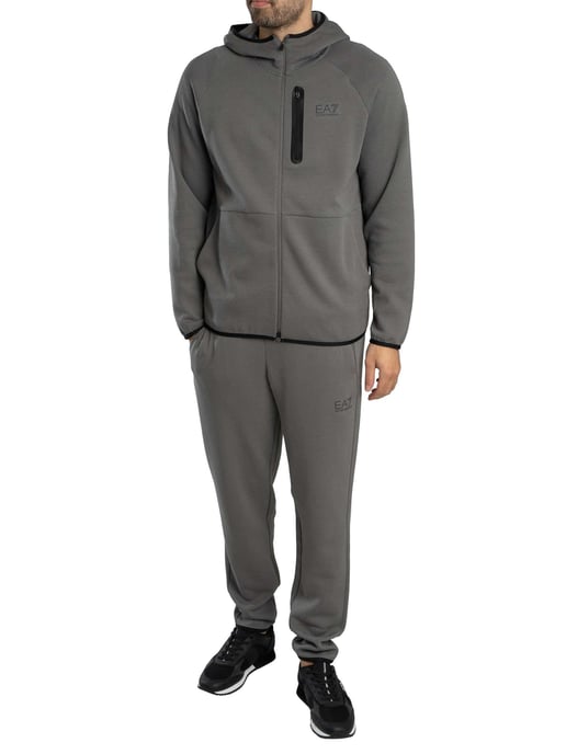 EA7 Jogginghose Mit Seitlichem Reißverschluss Und Logo, Grau - Image 6