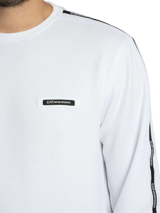 EA7 Sweatshirt Mit Logo-Band, Weiß - Image 4