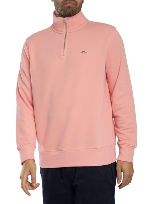 GANT Sweatshirt Mit 1/4-Reißverschluss Und Regulärem Schild, Rosa - Image 1
