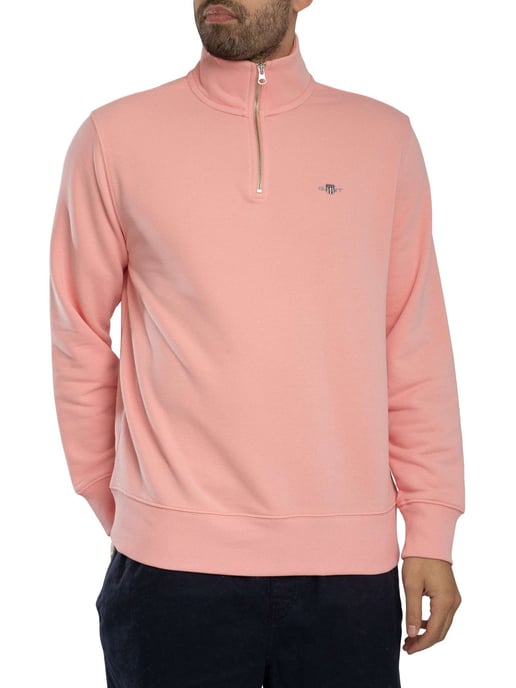 GANT Sweatshirt Mit 1/4-Reißverschluss Und Regulärem Schild, Rosa - Image 2