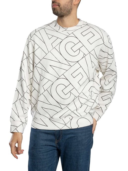 Armani Exchange Sweatshirt Mit Diagonalem Schriftzug, Weiß - Image 2