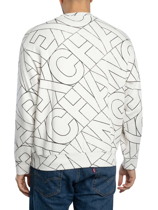Armani Exchange Sweatshirt Mit Diagonalem Schriftzug, Weiß - Image 3