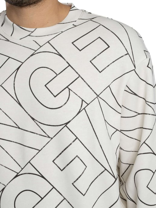 Armani Exchange Sweatshirt Mit Diagonalem Schriftzug, Weiß - Image 4
