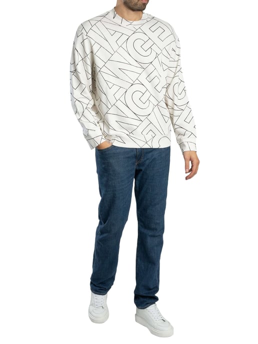 Armani Exchange Sweatshirt Mit Diagonalem Schriftzug, Weiß - Image 5