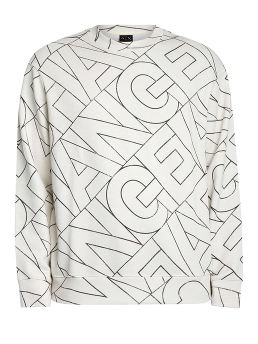 Armani Exchange Sweatshirt Mit Diagonalem Schriftzug, Weiß - Image 6