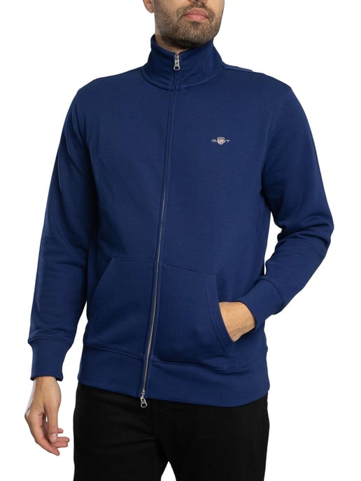 GANT Regular Shield Trainingsjacke Mit Durchgehendem Reißverschluss, Blau - Image 1