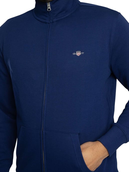 GANT Regular Shield Trainingsjacke Mit Durchgehendem Reißverschluss, Blau - Image 4
