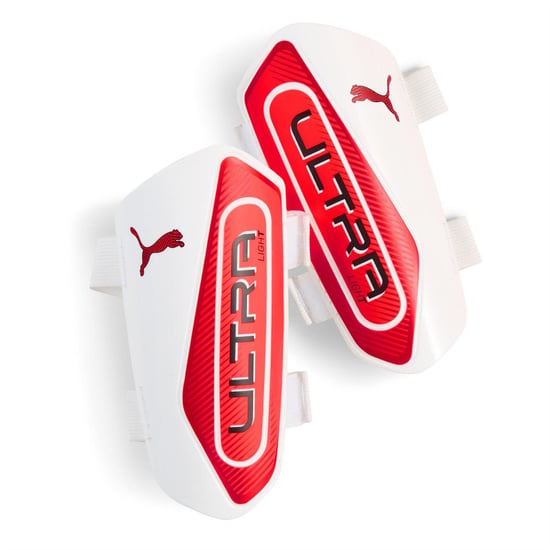 Puma - Schienbeinschutz für Herren/Damen Unisex, leicht (Weiß/Rot) - Image 1